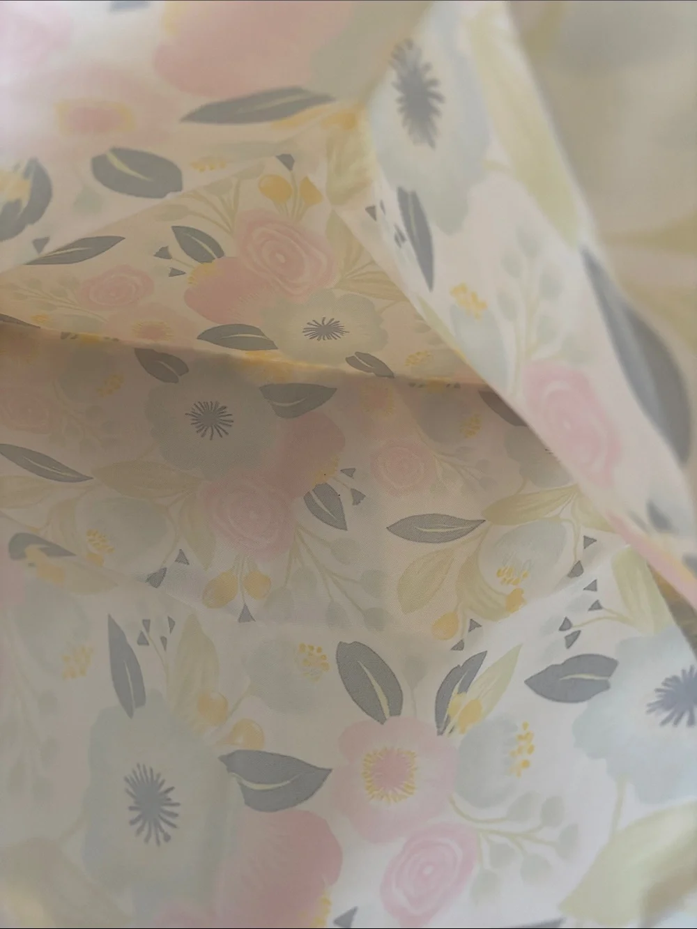 Floral Pastels Poly Canvas Tote Bag NWT 13.50”x15.75”